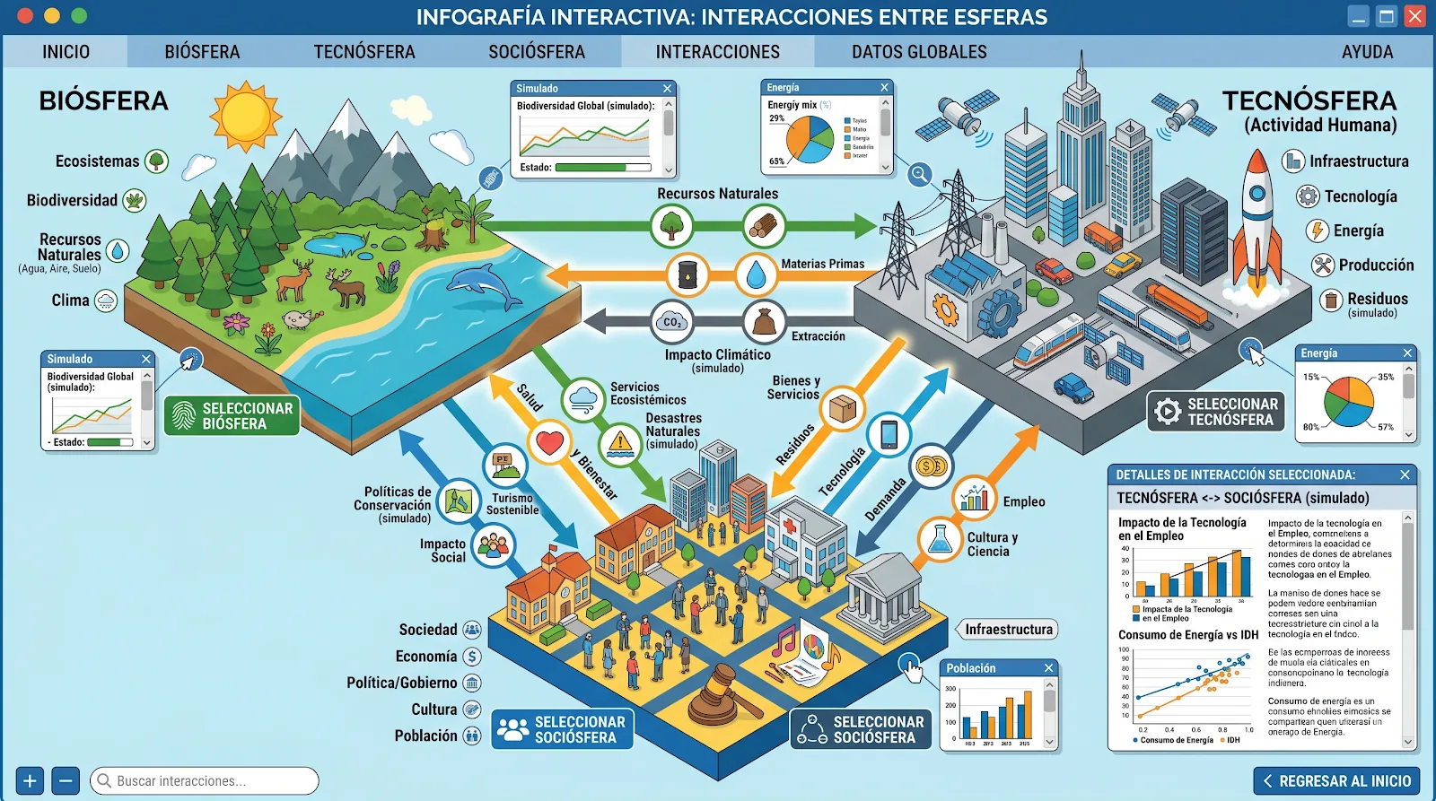 Interacción Biósfera, Tecnósfera y Sociósfera